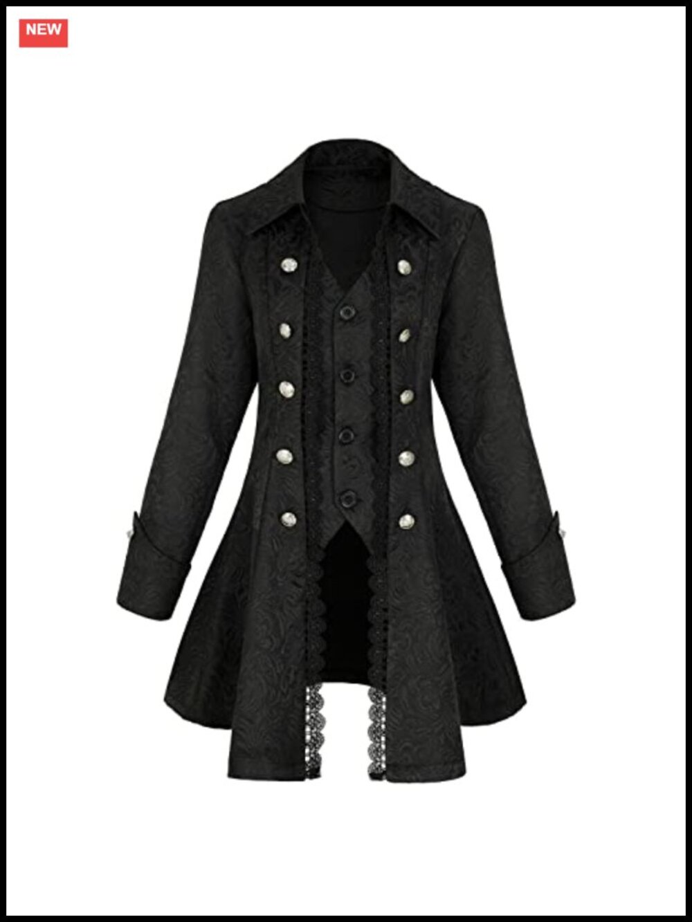 Gothic Steampunk Victorian Pirate Jacket Button Front Lace-Up Back Women's